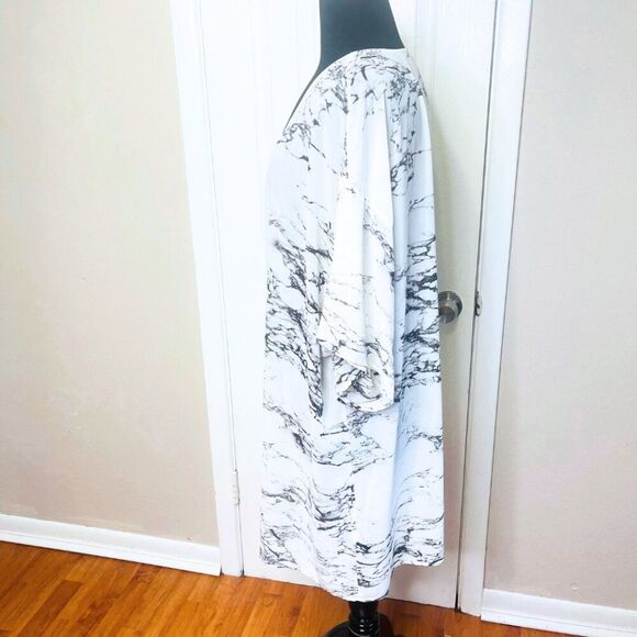Women's Cardigan, Kimono, Marbled Print - Picture 3 of 12